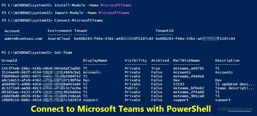 How to Connect to Microsoft Teams Using PowerShell 