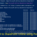 Connect to SharePoint Online PowerShell 
