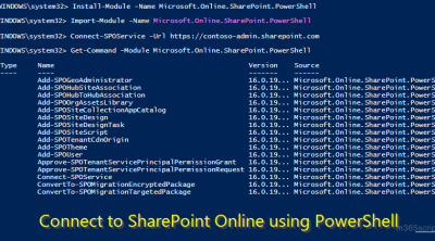 Connect to SharePoint Online PowerShell - Microsoft 365 Scripts