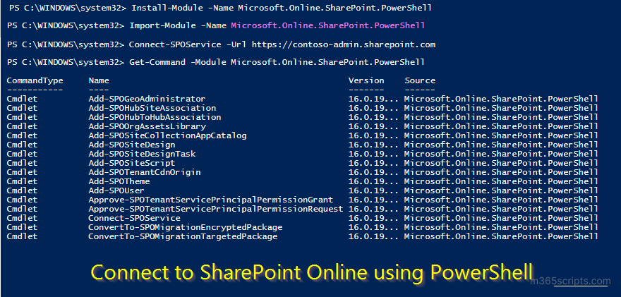 Connect to SharePoint Online PowerShell 