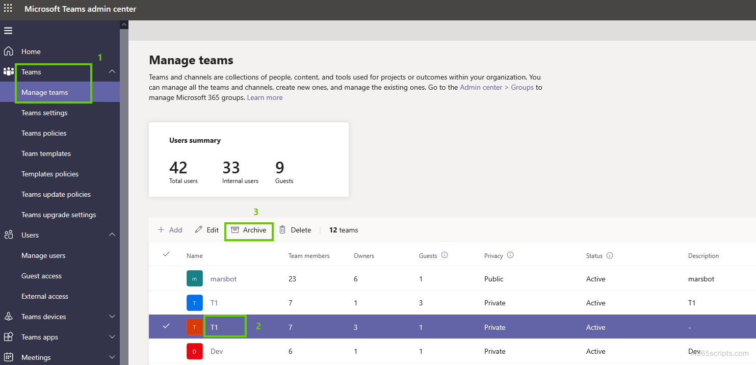 How to Archive Team in Microsoft Teams Microsoft 365 Scripts