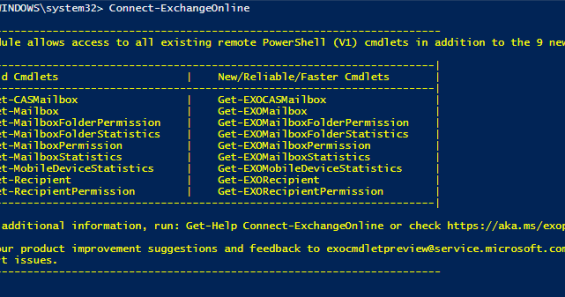 Connect to Exchange Online PowerShell 