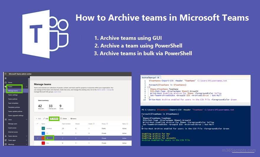How to Archive Team in Microsoft Teams