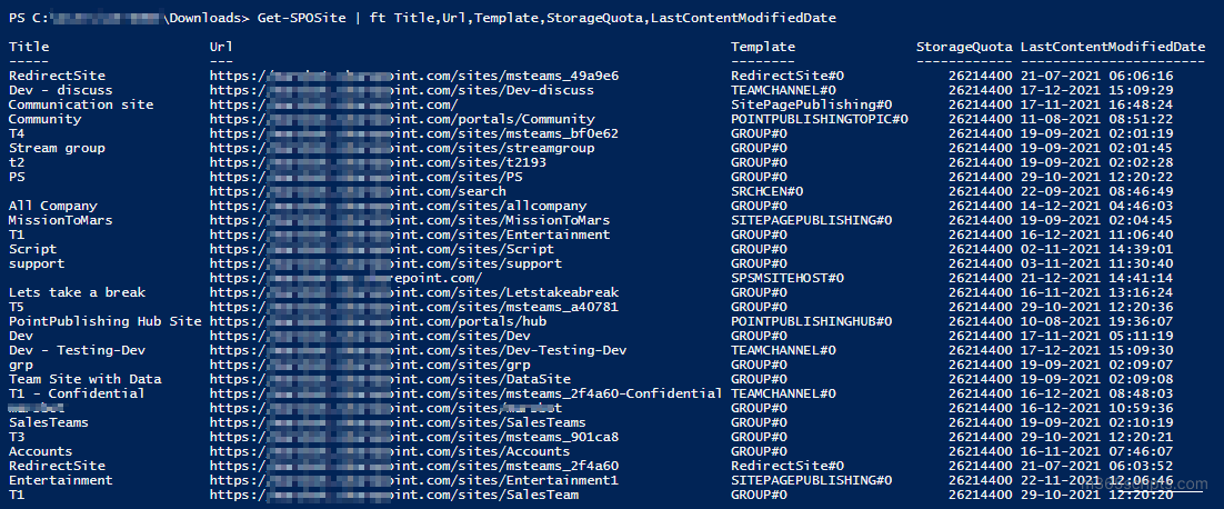 Get All SharePoint Online Sites using PowerShell - Microsoft 365 Scripts