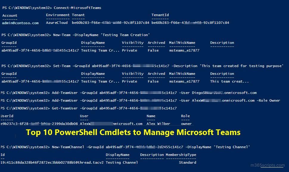 Top 10 PowerShell Cmdlets to Manage Microsoft Teams using PowerShell 