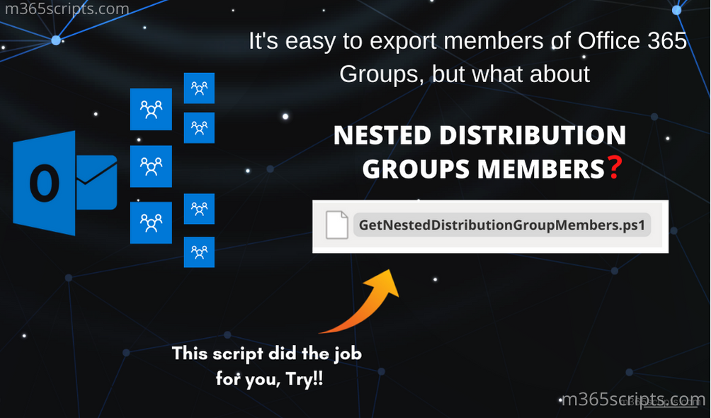 Export Office 365 Nested Distribution Group Members using PowerShell