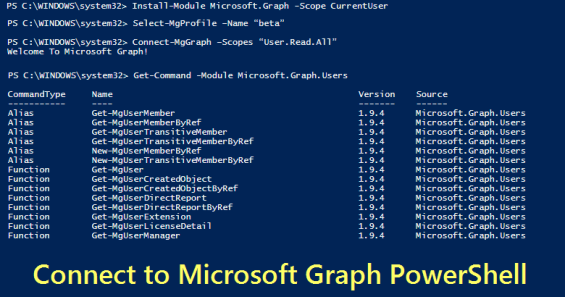 Connect to Microsoft Graph PowerShell 