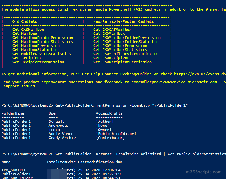 Get All Public Folders and Permissions using PowerShell