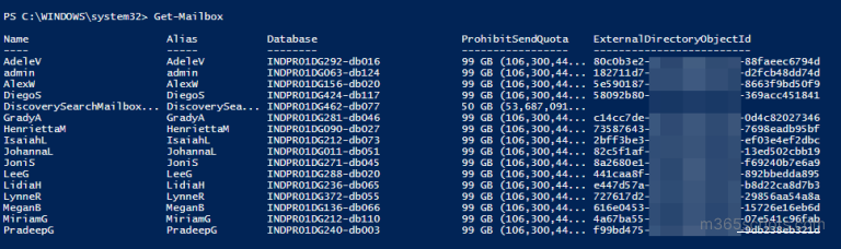 Get Mailbox Details in Microsoft 365 using PowerShell