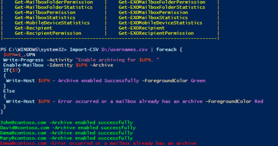 How to Enable or Disable Archive Mailbox in Office 365 using PowerShell 