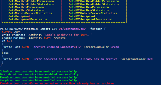 How to Enable or Disable Archive Mailbox in Office 365 using PowerShell