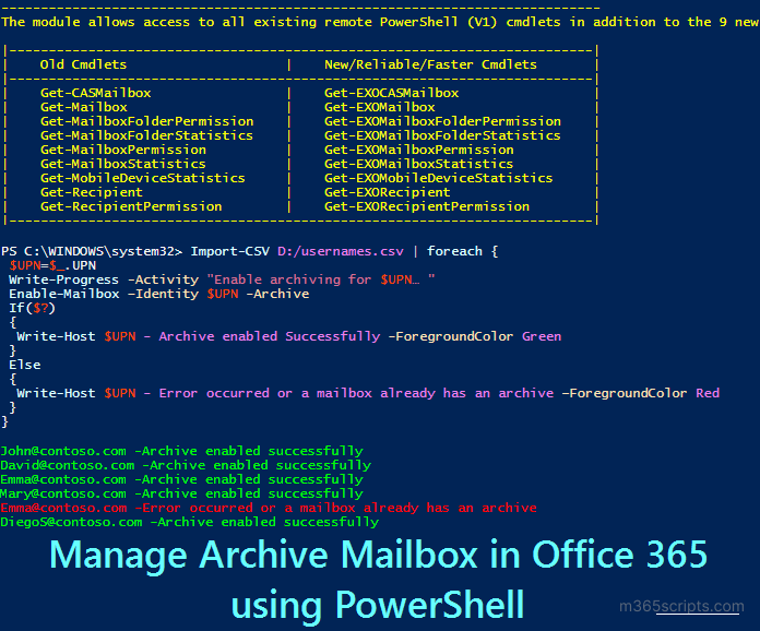 office 365 archive