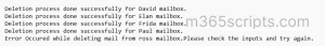 logfile report for mail deletion