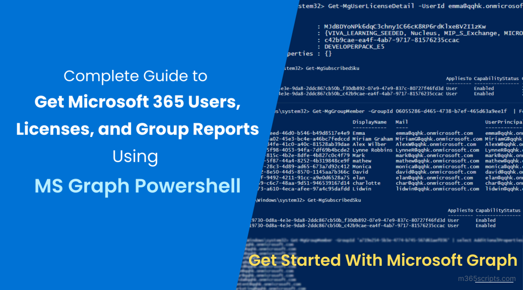 Get Office 365 Reports Using MS Graph PowerShell