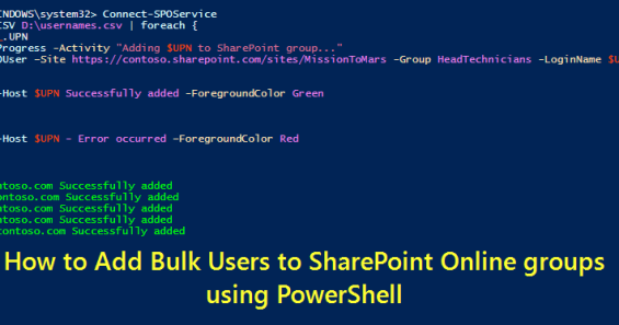How to Add Bulk Users to SharePoint Group using PowerShell