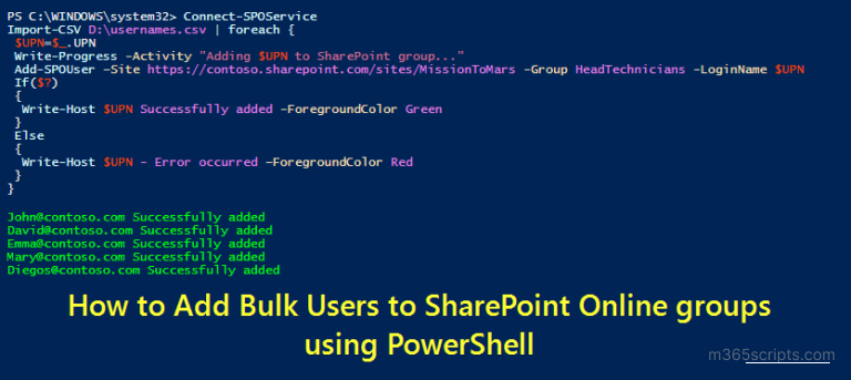 how-to-add-bulk-users-to-sharepoint-group-using-powershell