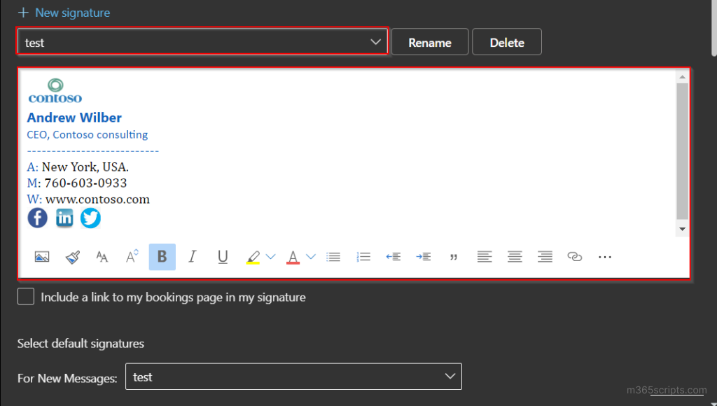 add email signature outlook web app