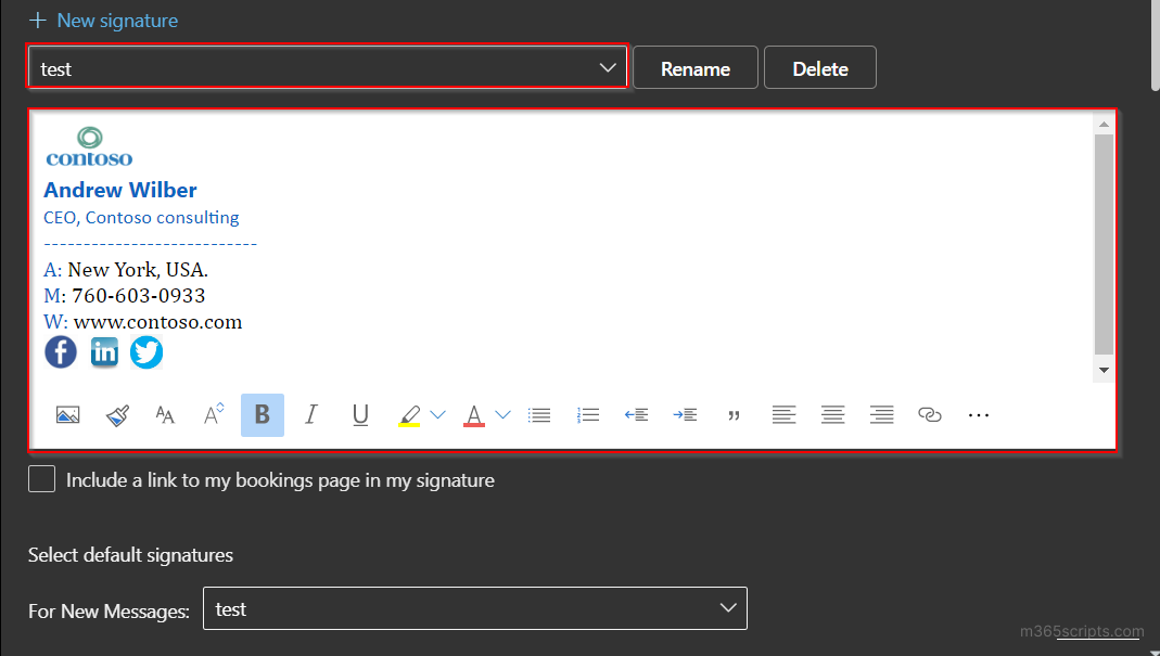 add picture to email signature outlook web app