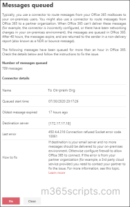 queued messages report in exchange online