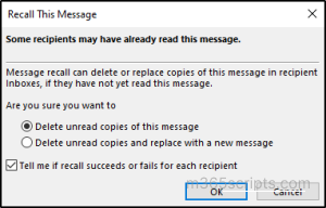 All New Experience to Recall Messages in Exchange Online