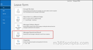 Recall Messages in Exchange Online
