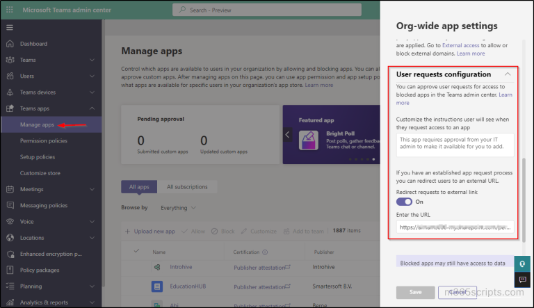 Improved User Request Process for Blocked Microsoft Teams Apps