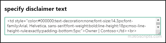 Disclaimer Text Ui Design Configure Org-wide Email Signatures using Disclaimers in Microsoft 365