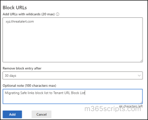 Migrating the Safe Links Block List to Tenant Allow/Block List