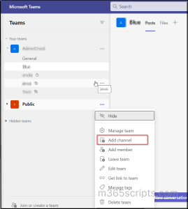 Add teams shared channel
