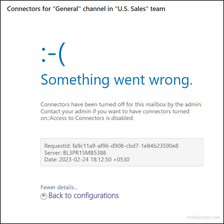 Manage Microsoft 365 Connectors Using PowerShell