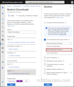 Block Download Policy for SharePoint Online and OneDrive