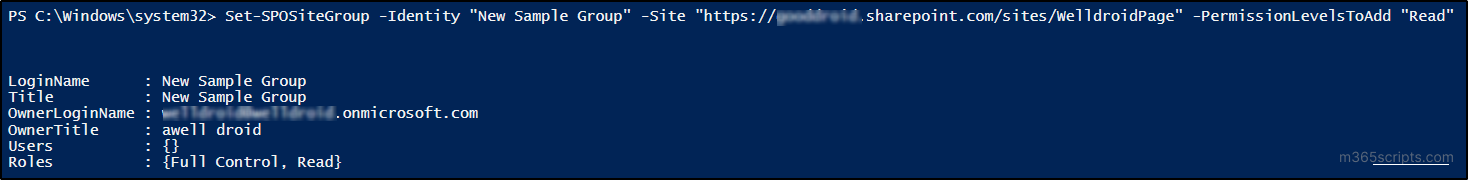 Update Group Properties in SharePoint Online with PowerShell