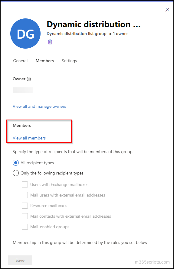 Builtin Dynamic Distribution Groups Report in the New Exchange Admin