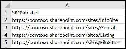 CSV File for Permanent Deletion of Multiple SharePoint Online Sites