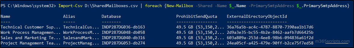 Manage Shared Mailboxes Using PowerShell in Microsoft 365
