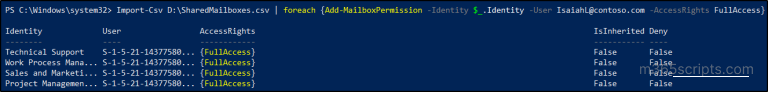 Manage Shared Mailboxes Using PowerShell in Microsoft 365
