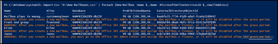 PowerShell Cmdlets to Manage Exchange Online Mailboxes