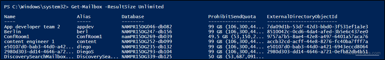 PowerShell Cmdlets to Manage Exchange Online Mailboxes