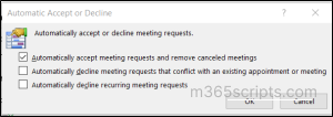 Automatically accept or decline meeting invitations