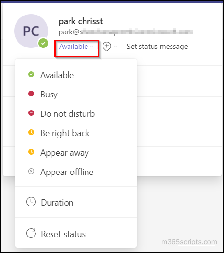 Microsoft Status Manage Presence Status in Microsoft Teams Using MS Graph PowerShell