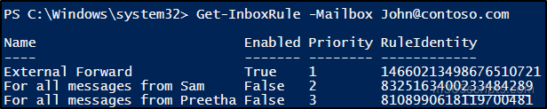 Find Inbox Rules with External User Forwarding - PowerShell