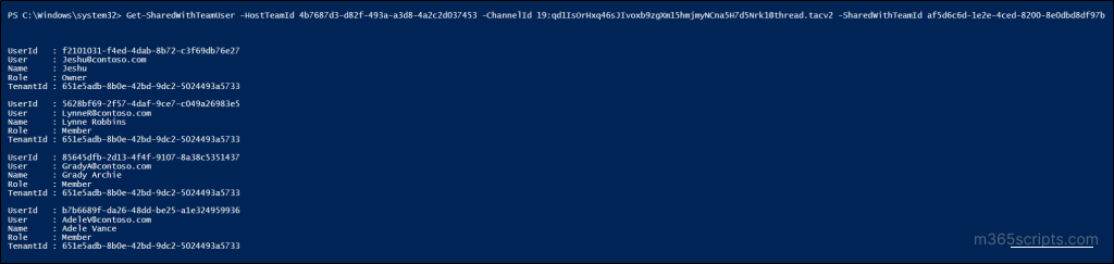 Manage Microsoft Teams Shared Channel Using PowerShell