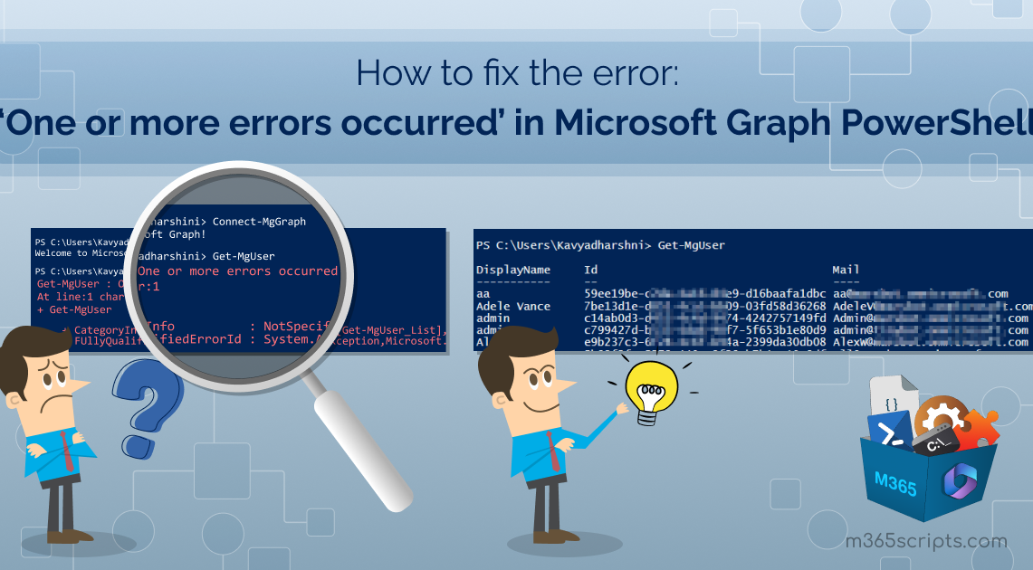 How to fix the error: ‘One or more errors occurred’ in Microsoft Graph PowerShell 
