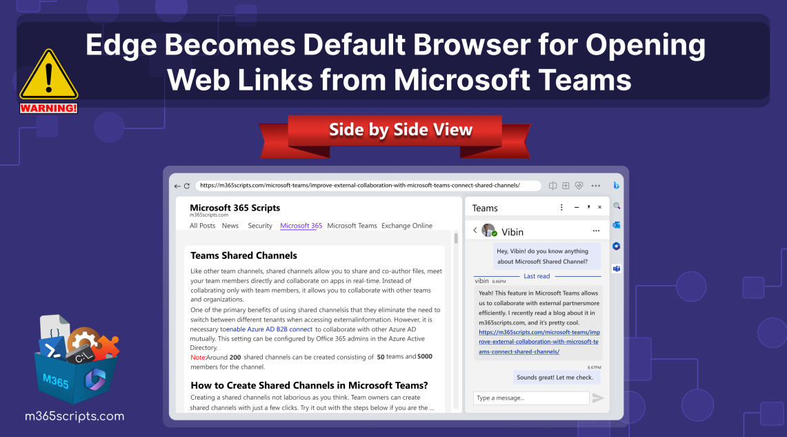 Edge Becomes Default Browser for Opening Web Links from Microsoft Teams
