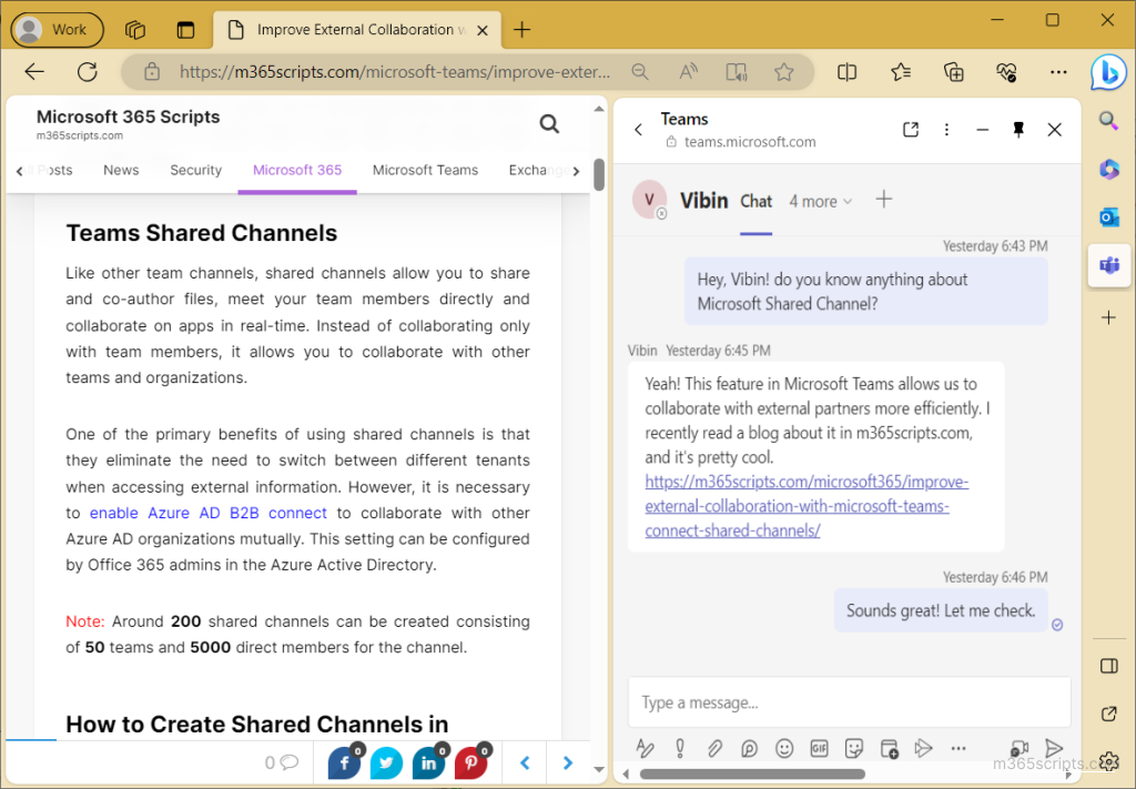 Edge Becomes Default Browser for Opening Web Links from Microsoft Teams