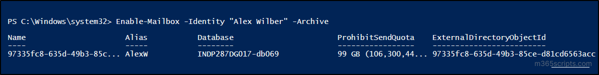 Archive mailboxes using PowerShell