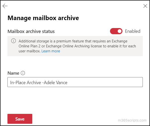 Manage mailbox archive - Archive and deletion policy