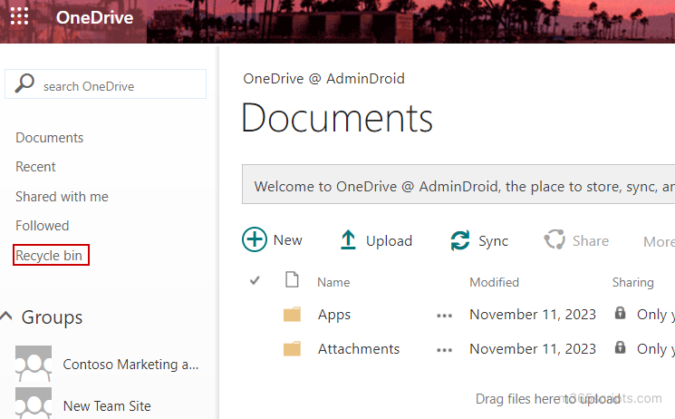 Open Other User's OneDrive Recycle Bin