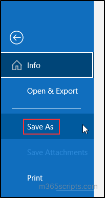 Save As - Export Emails as EML