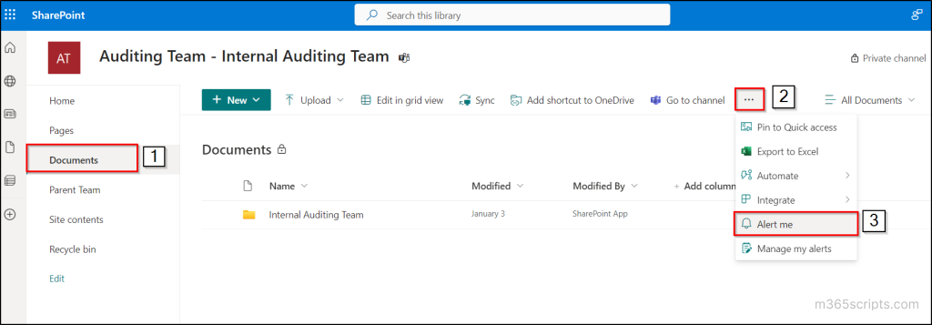 How to Create SPO Alerts on Files, Folders, Lists, & Documents